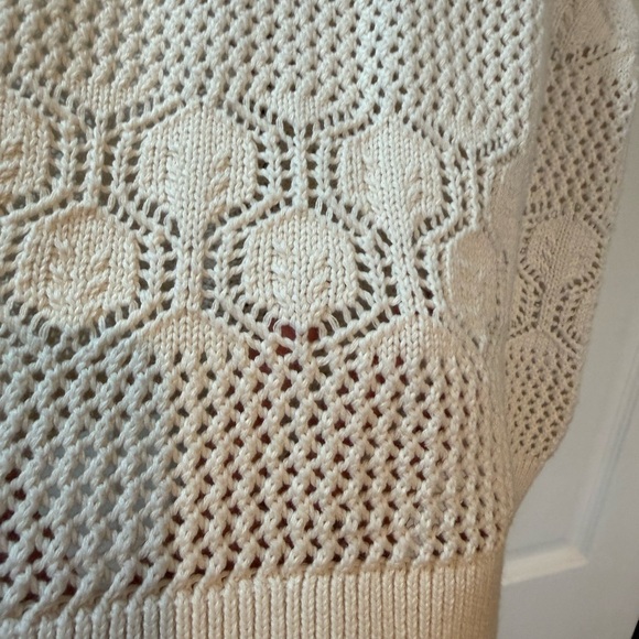 Splendid Honore Boho Chic Cotton Crochet Sweater Tank in Natural Sz XL - Picture 4 of 7